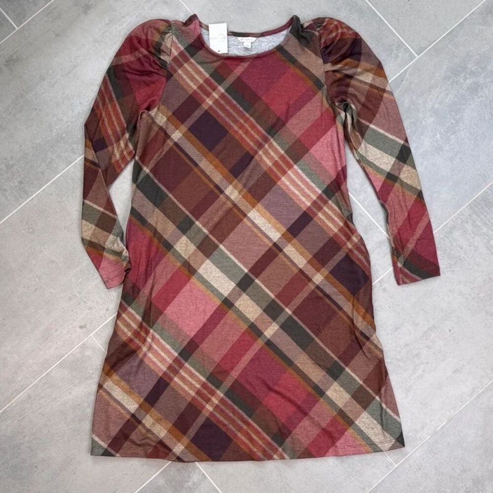 Cato Fall Plaid Dress Size Small